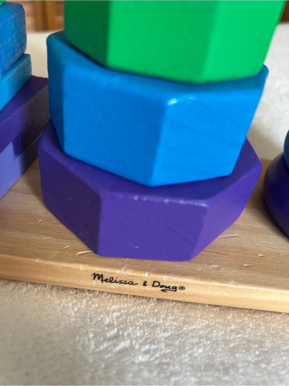 Melissa & Doug Rainbow Geometric Stacker - Red Orange Yellow Green Blue Purple - Picture 3 of 4
